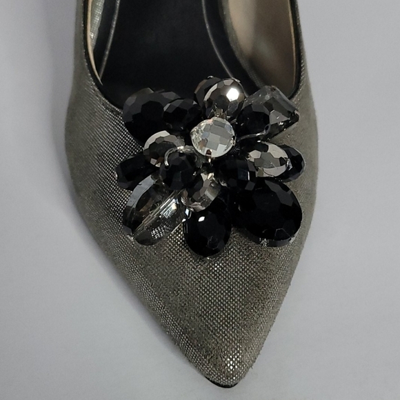 Caparros Gun Metal Jewel High Heel Evening Shoes - Picture 4 of 13